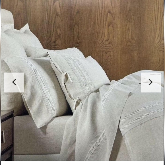 Hotel Collection Madison Hemstitch Linen Duvet Cover FULL / QUEEN - Picture 3 of 13